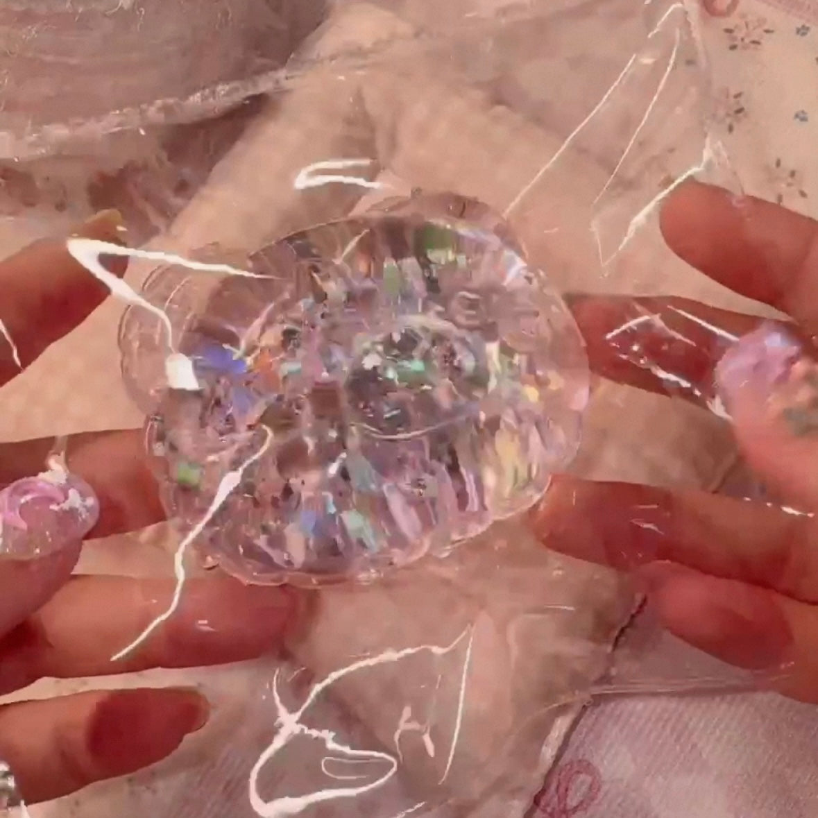 Transparent Bear Head Taba Squishy Toy