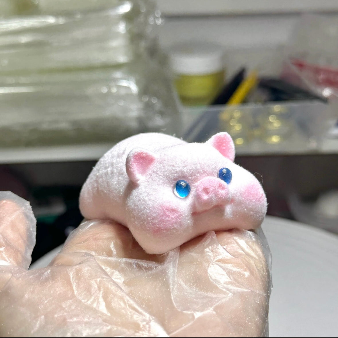 Handmade Silicone Pink Pig Stress Relief Squishy Toy