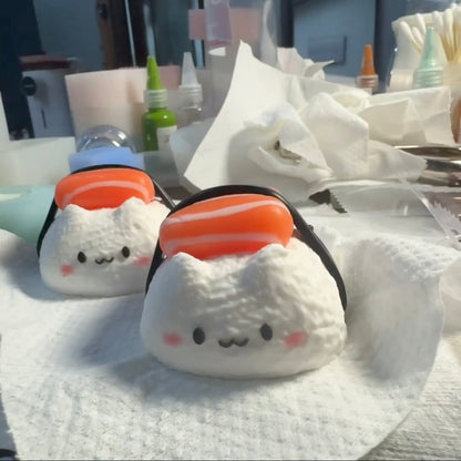 Kitty Salmon Sushi Taba Squishy Toy
