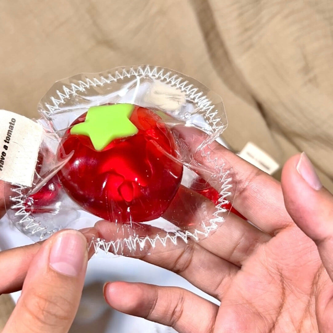 Handmade Transparent Tomato Taba Squishy Toy