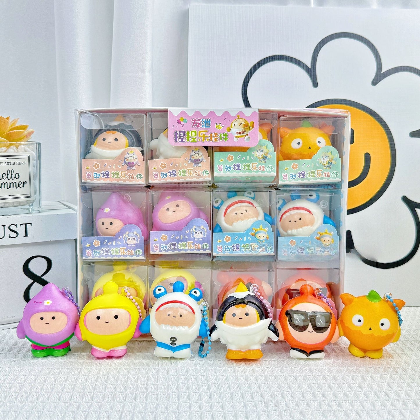 24pcs Mini Slow Rising Squishy Bread/Crybaby/Crybaby/Labubu/Capybara/WAKUKU/Sanrio Keychians Stress Relief Decompression Toy (It Feels Hard)