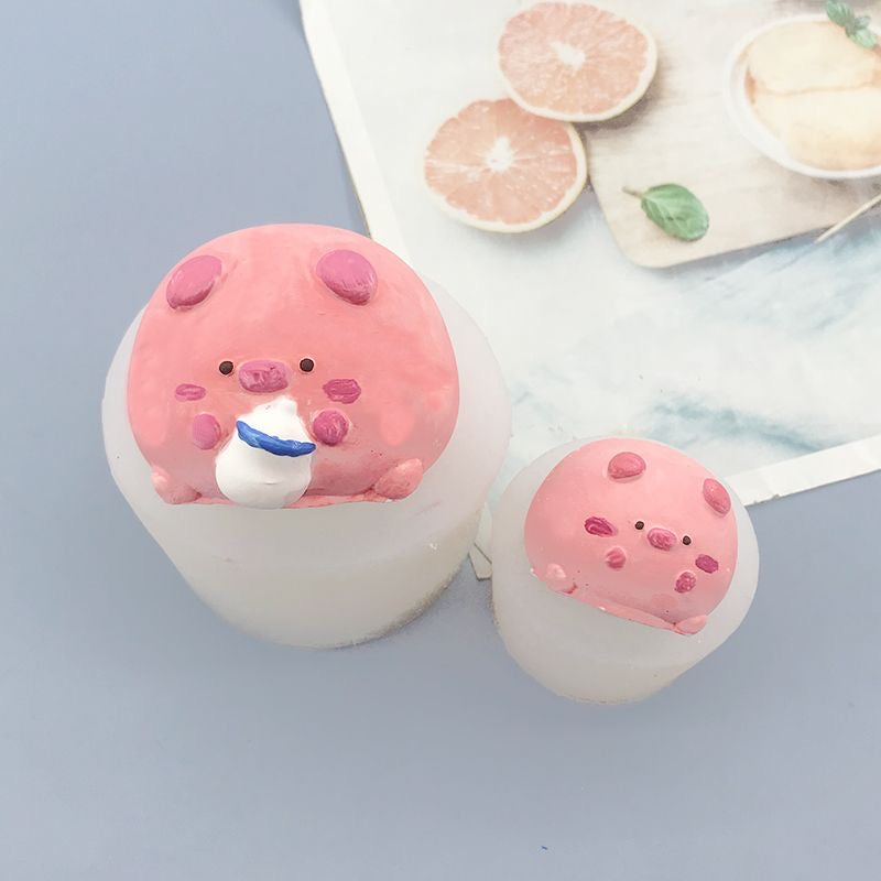 2pcs Pig Mold Silicone Squishy Mold