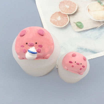 2pcs Pig Mold Silicone Squishy Mold