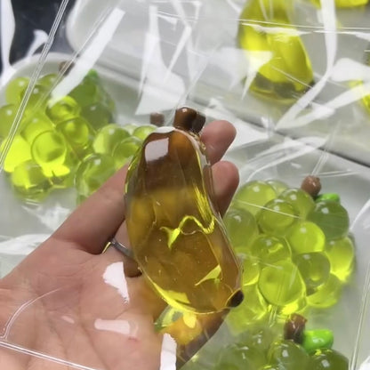 Transparent Green Grape & Banana Taba Squishy Toy