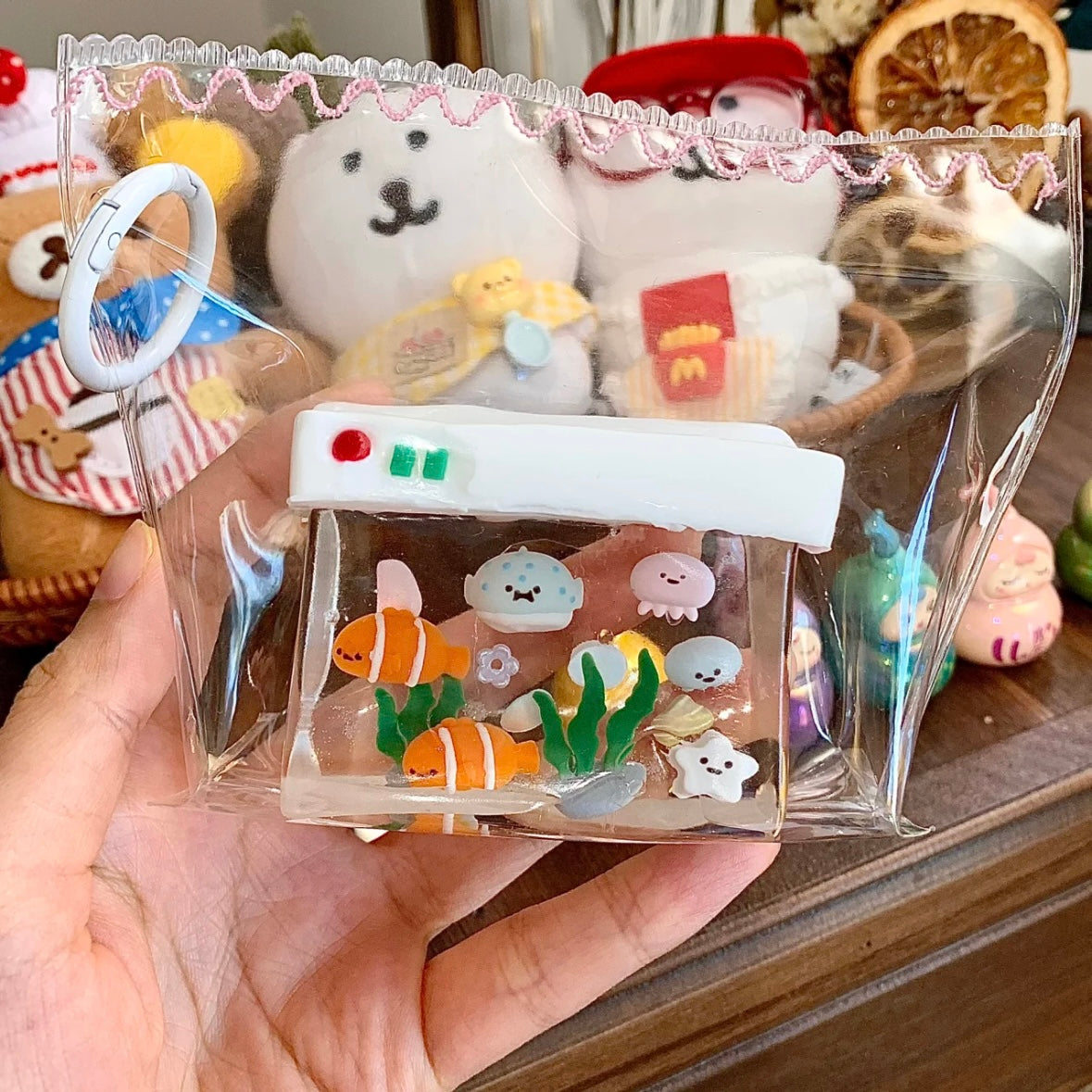 Transparent Fish Tank Taba Squishy Toy