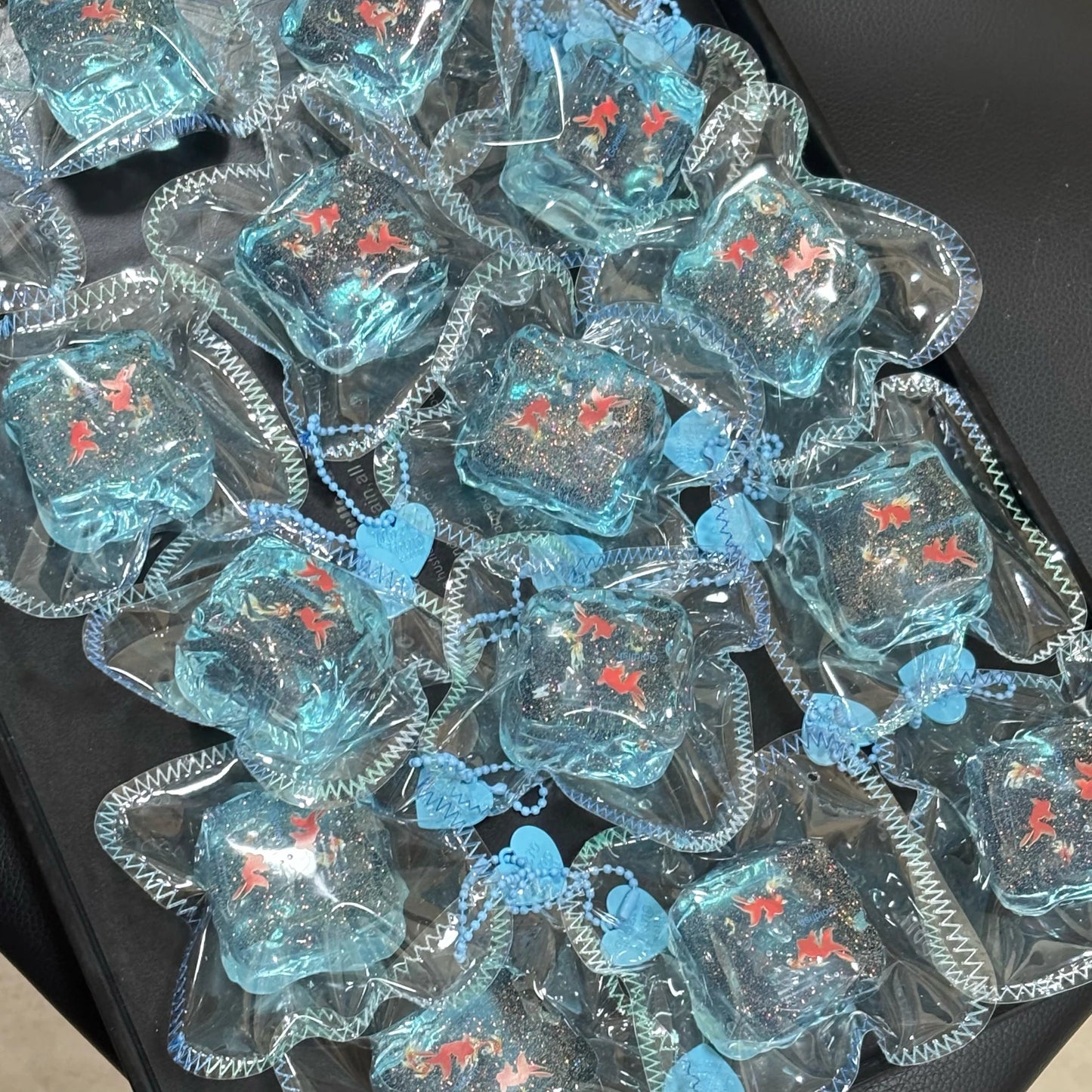Transparent  Blue Goldfish Ice Cube Taba Squishy Toy