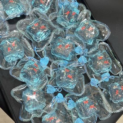 Transparent  Blue Goldfish Ice Cube Taba Squishy Toy