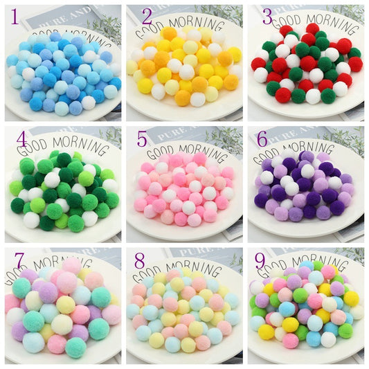 1cm 2000pcs Handmade Pompoms Multiple Colors Ball Accessory for Squishy Toy