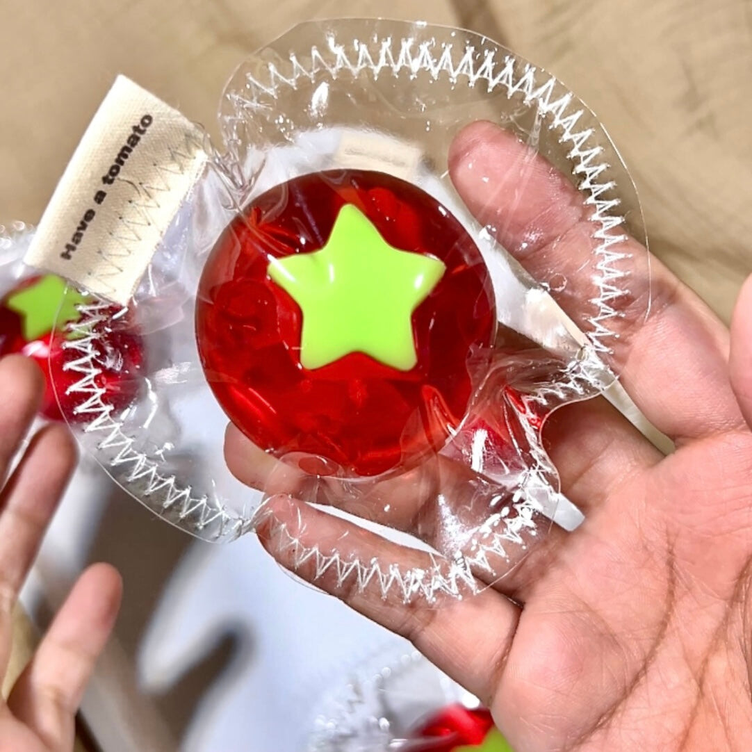 Handmade Transparent Tomato Taba Squishy Toy