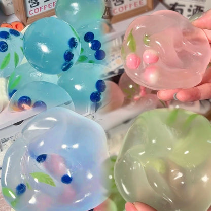 Blueberry/Peach/Green Grape Coconut Oil Handmade Stress Ball
