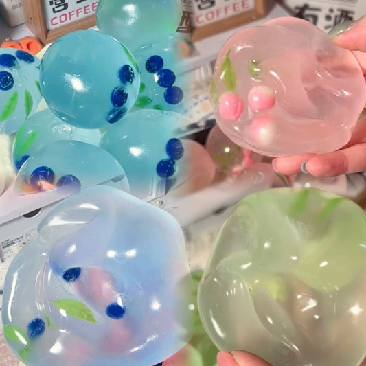 Blueberry/Peach/Green Grape Coconut Oil Handmade Stress Ball