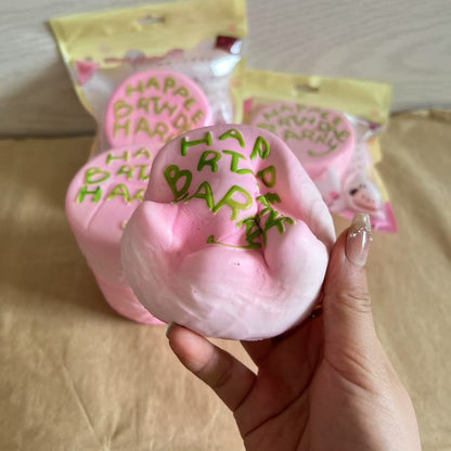 Slow Rising Squishy Pink Birthday Cake Stress Relief Decompression Toy