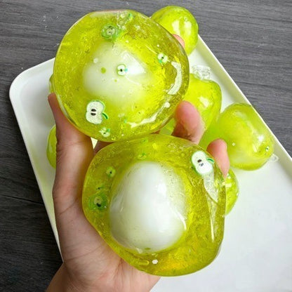 Apple Cracking Ball Stress Ball Squishy Stress Relief Decompression Toy Zip-tie Closure (Cracking Ball Cannot Be Restored)