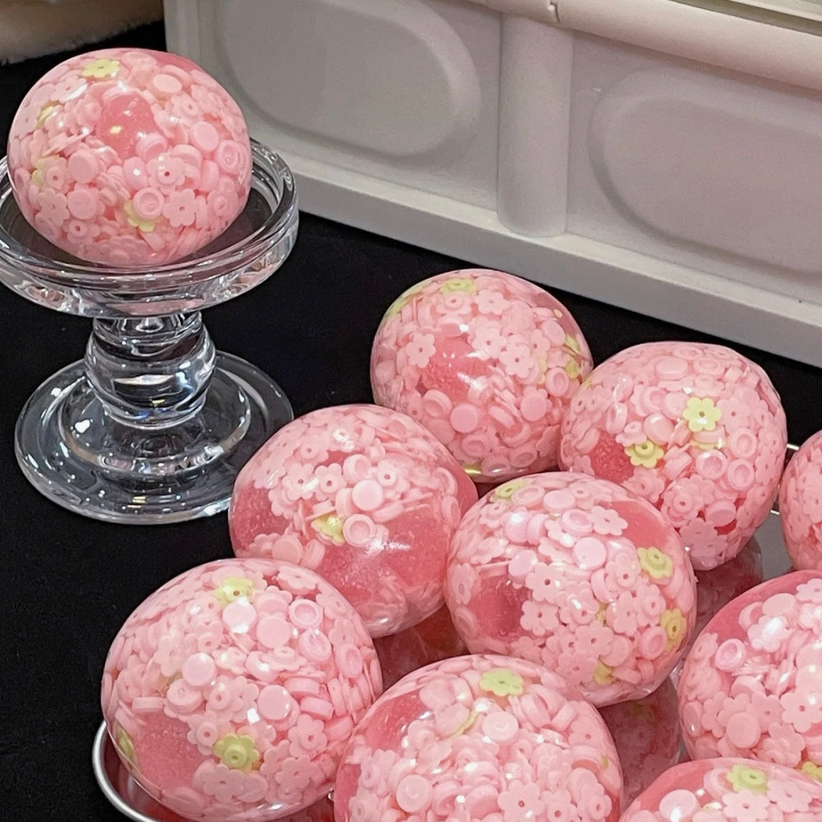 Green / Pink Building Blocks and Flower Stress Ball