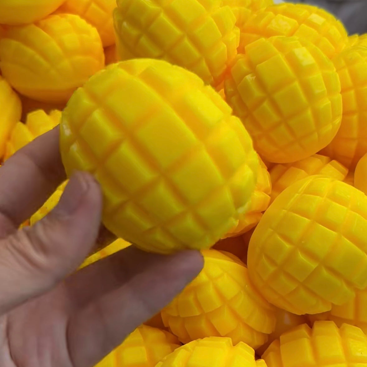 Crunchy Mango Pulp Bead & Clay Base Stress Ball Squishy Stress Relief Decompression Toy