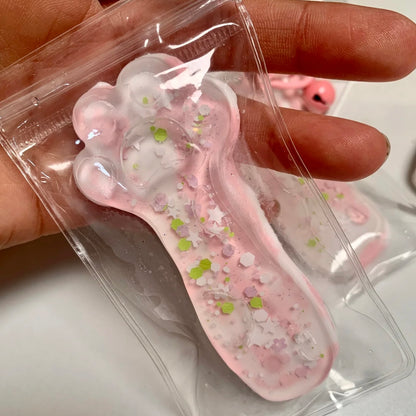 Mini Transparent Pink Cat's Paw Taba Squishy Toy
