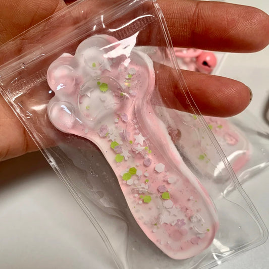 Mini Transparent Pink Cat's Paw Taba Squishy Toy