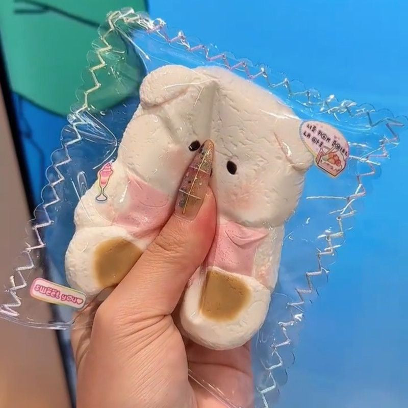 Handmade Blue / Purple / Pink Bear Taba Squishy Toy