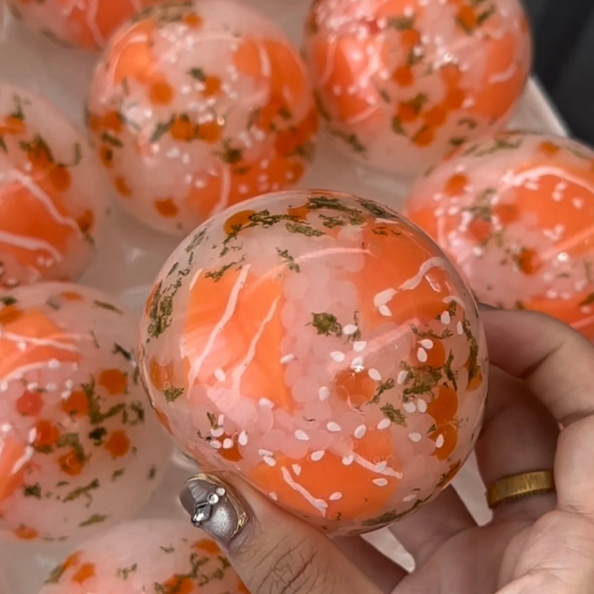 Salmon Rice Ball Stress Ball Squishy Stress Relief Decompression Toy