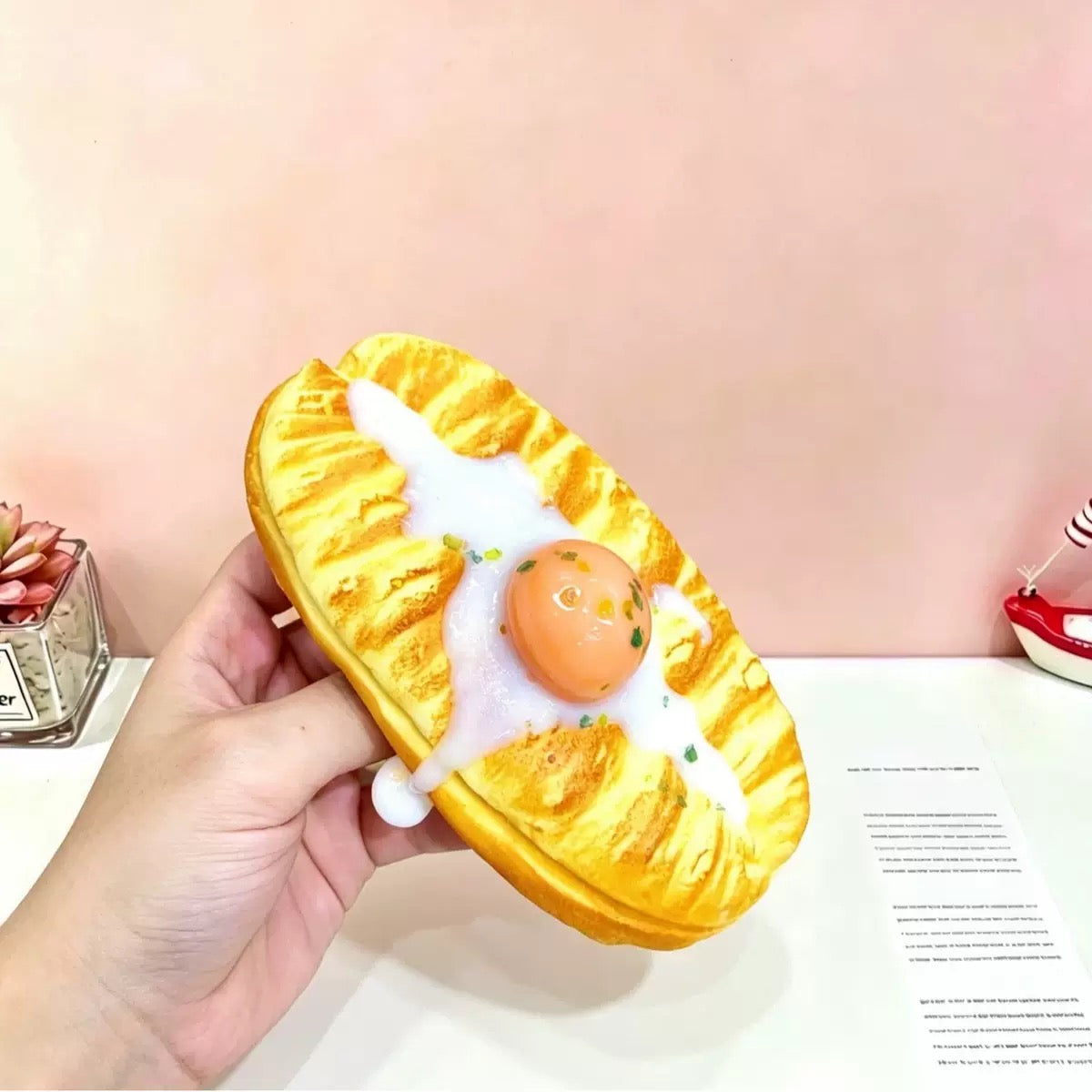 Slow Rising Squishy Egg and Fried Dough Stick Stress Relief Decompression Toy