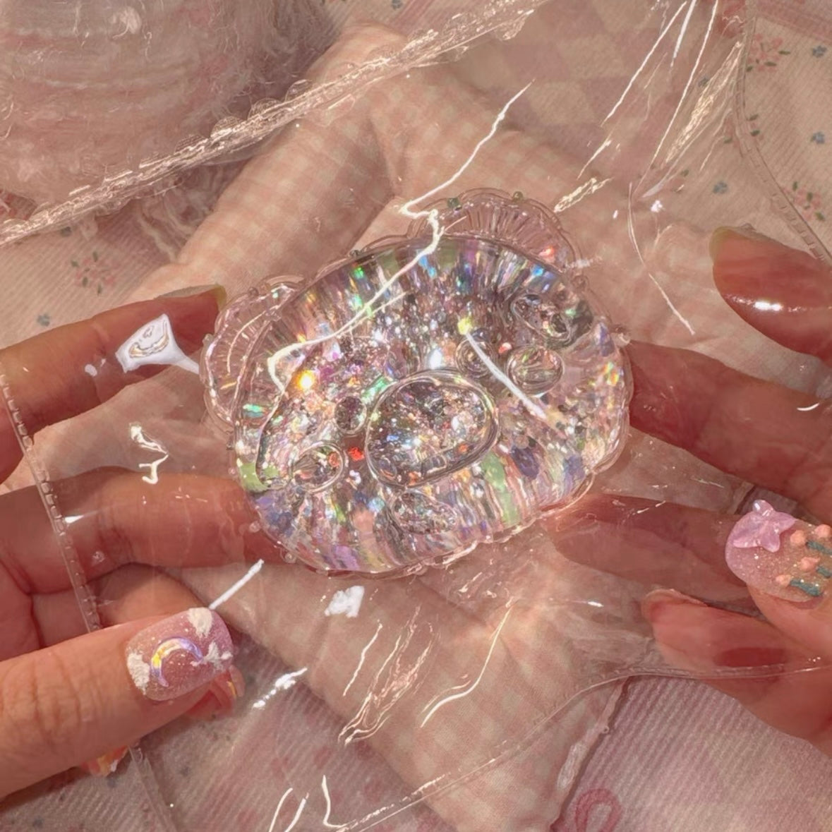 Transparent Bear Head Taba Squishy Toy