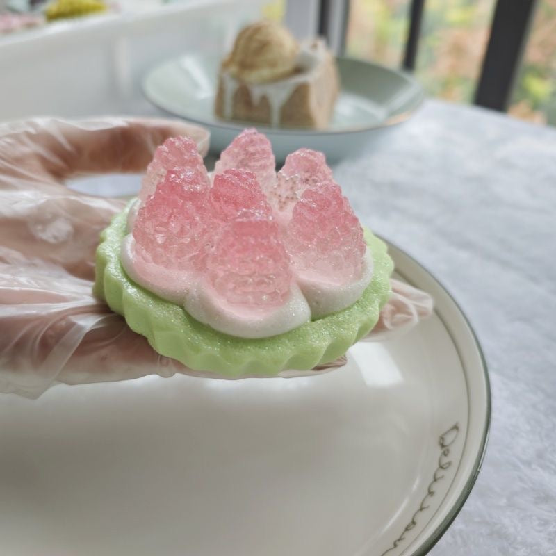 Transparent Strawberry Tart Taba Squishy Toy