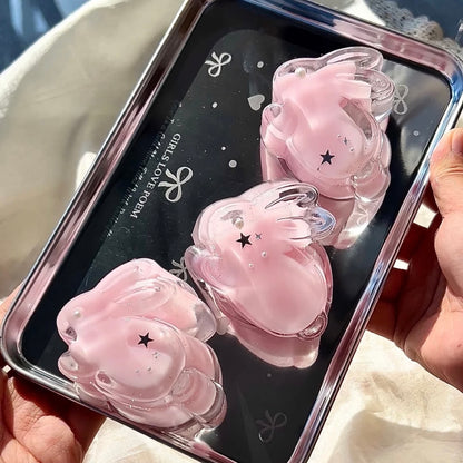 Handmade Transparent Pink Rabbit Bunny Taba Squishy Toy