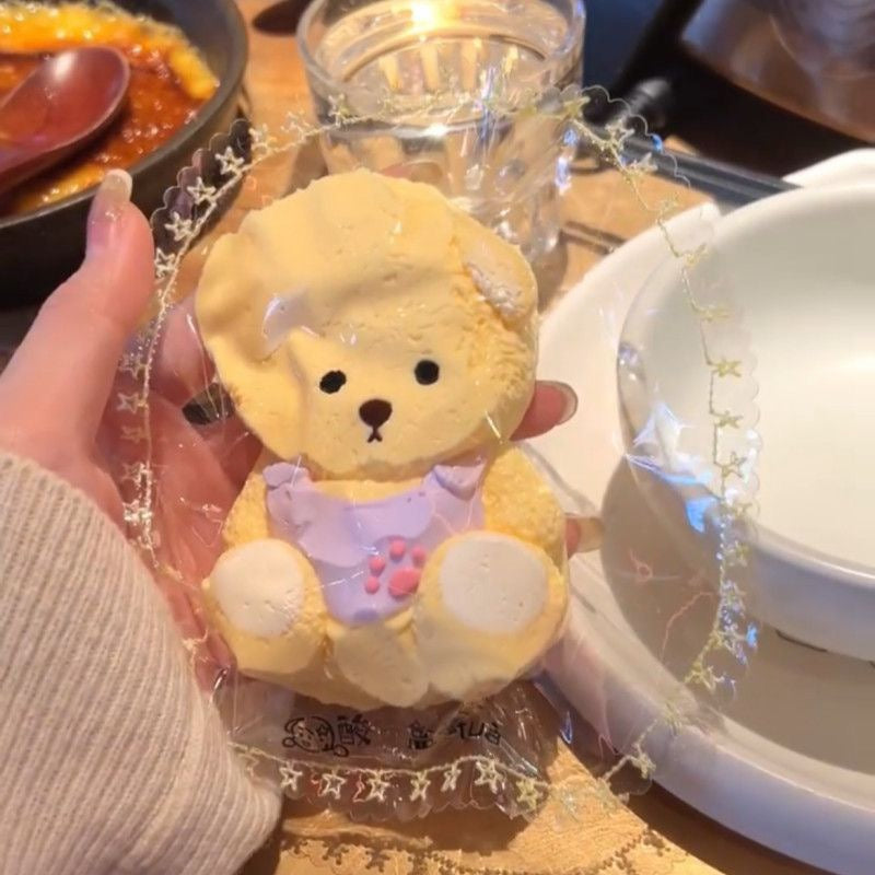 Handmade Blue / Purple / Pink Bear Taba Squishy Toy