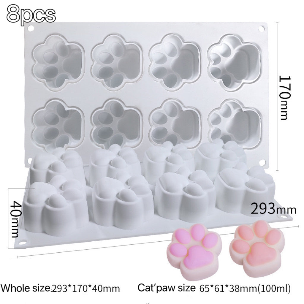 8pcs Cat's Paw Mold for Making Squishy Toy