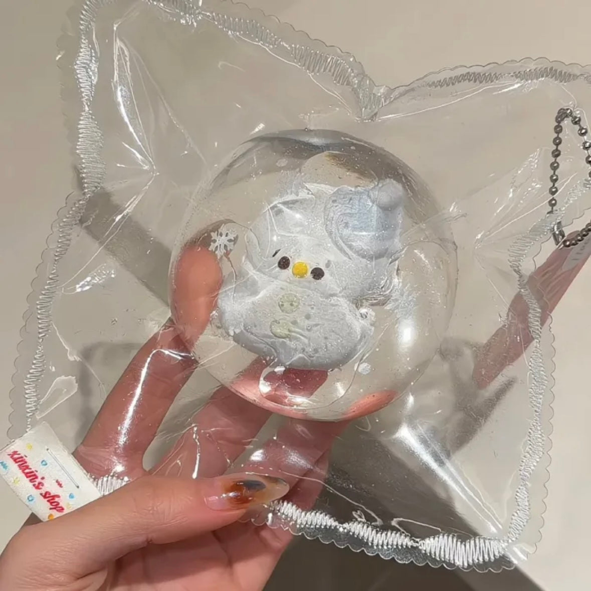 Handmade Transparent Fish Tank / Panda Ball / Christmas Tree Ball / Snowman Ball Taba Squishy Toy