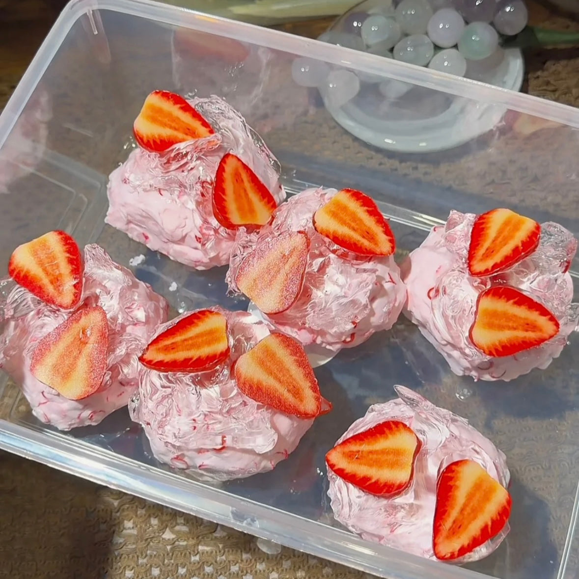 Strawberry Cream Clay Base Stress Ball Squishy Stress Relief Decompression Toy