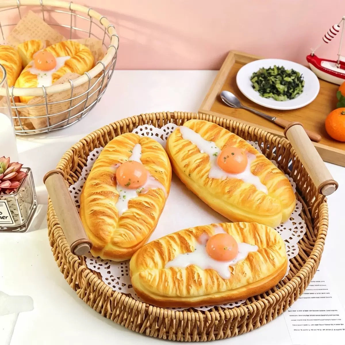 Slow Rising Squishy Egg and Fried Dough Stick Stress Relief Decompression Toy