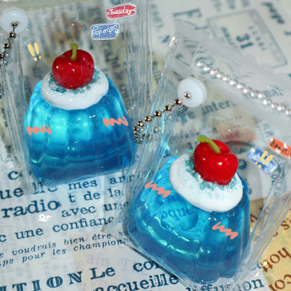 Handmade Transparent Blue Pudding Taba Squishy Toy