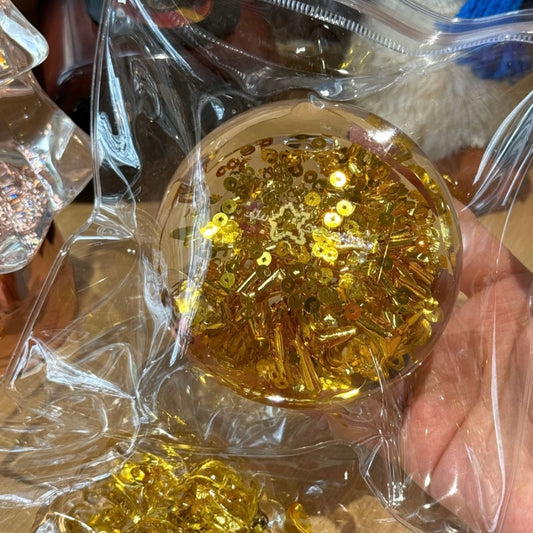 Handmade Transparent Gold Stress Ball Squishy Toy