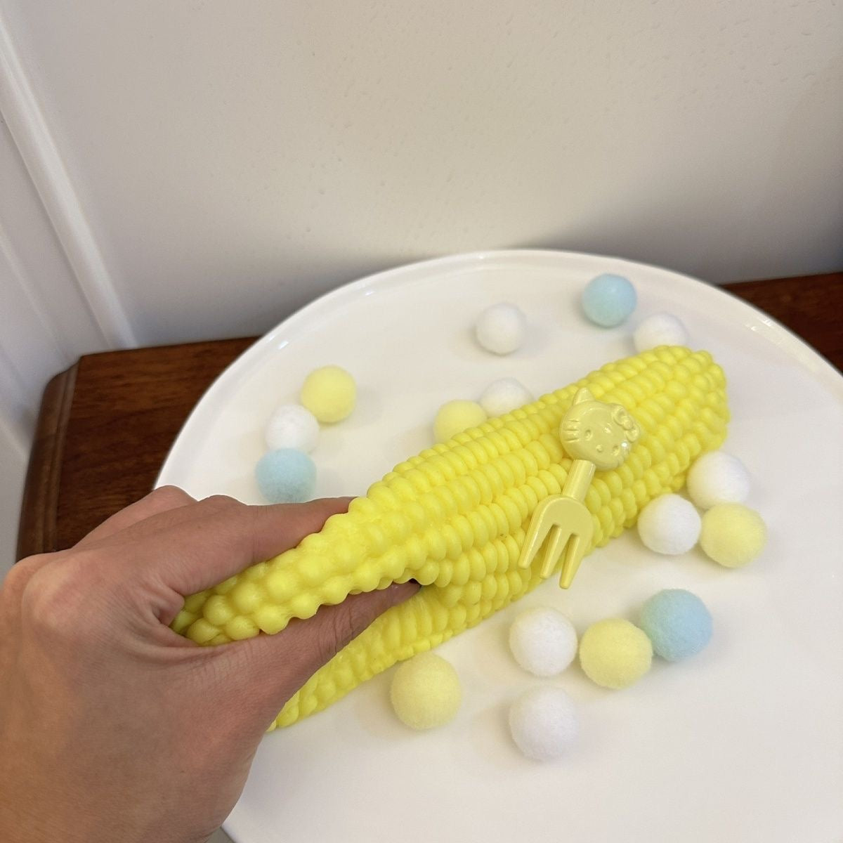 200g Handmade Silicone Yellow Corn Stress Relief Squishy Toy