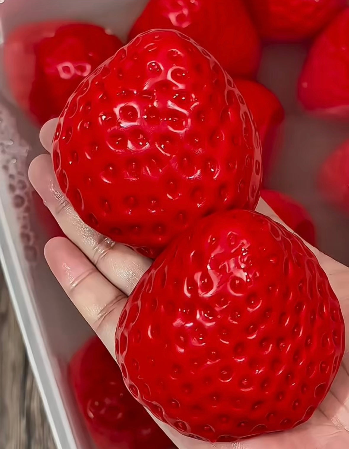 120g Handmade Silicone Strawberries Stress Relief Squishy Toy