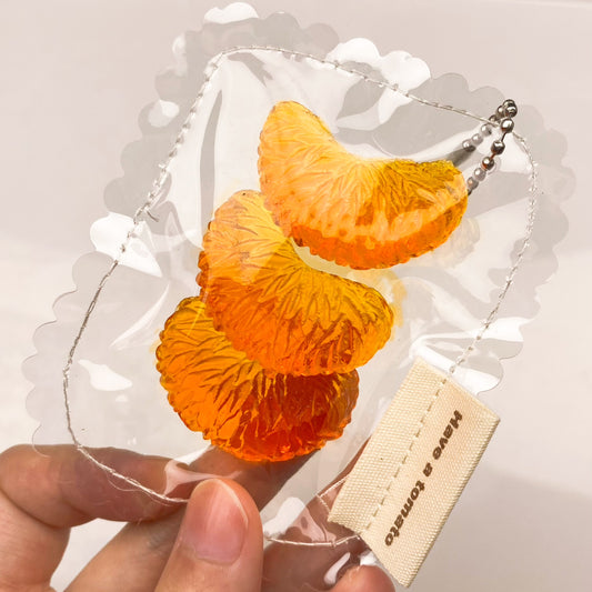 3pcs Handmade Transparent Mini Orange Taba Squishy Toy