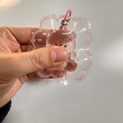Transparent Pink Bear Taba Squishy Toy