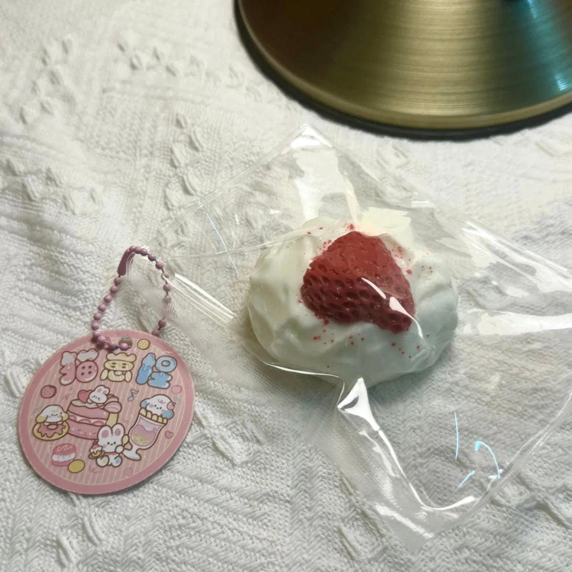 Handmade Silicone Strawberry Milk Shell Squishy Toy