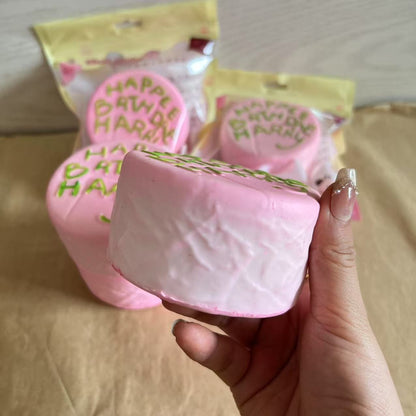 Slow Rising Squishy Pink Birthday Cake Stress Relief Decompression Toy