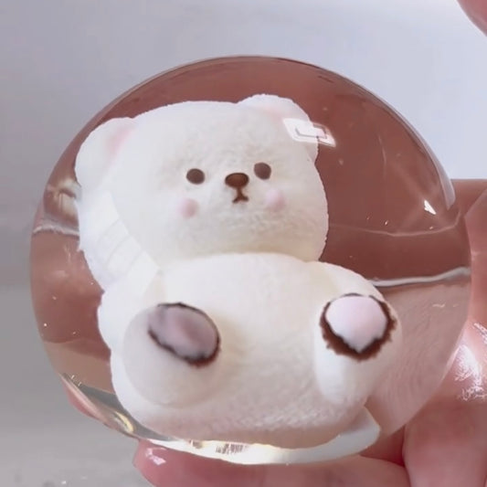 Handmade Transparent Bear Ball Taba Squishy Toy