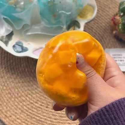 Mango Crisp Satisfying Sound Stress Ball Squishy Stress Relief Decompression Toy