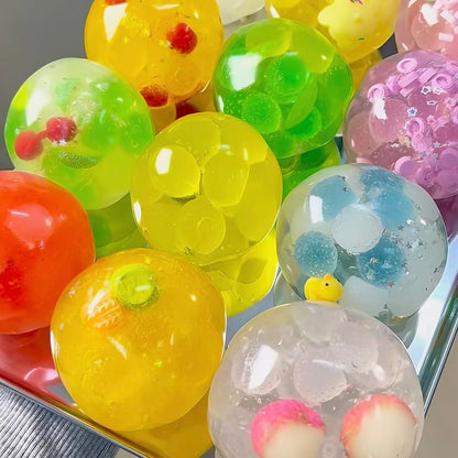 Fruit Hard Candy & Vaseline Base Stress Ball Squishy Stress Relief Decompression Toy