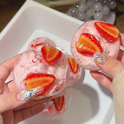 Strawberry Cream Clay Base Stress Ball Squishy Stress Relief Decompression Toy