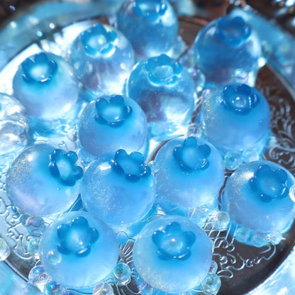 7pcs Handmade Silicone Mini Transparent Blueberry Taba Squishy Toy
