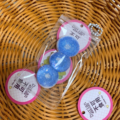3pcs/6pcs/9pcs Transparent Snowman Snowflake Balls Taba Squishy Toy