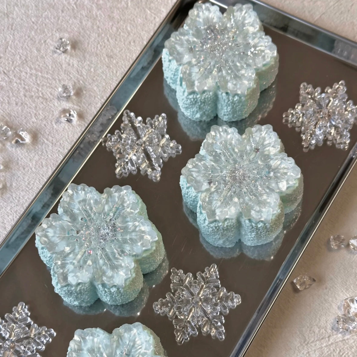 Transparent Snowflower Taba Squishy Toy