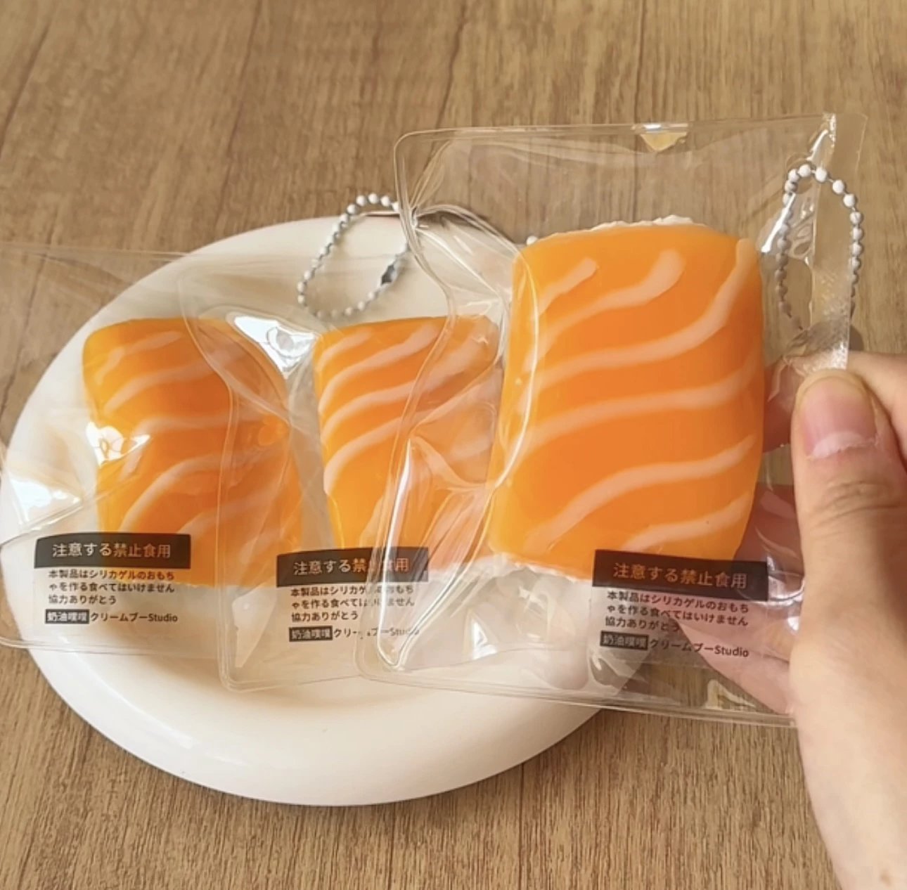 Handmade Silicone Salmon Sushi Squishy Toy