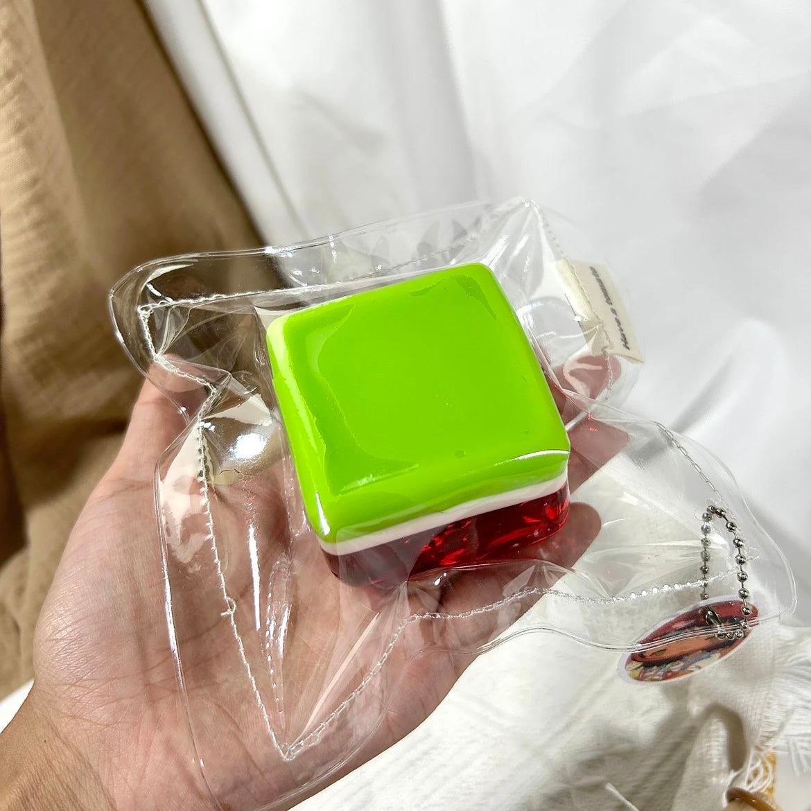 Transparent Watermelon Cube Taba Squishy Toy