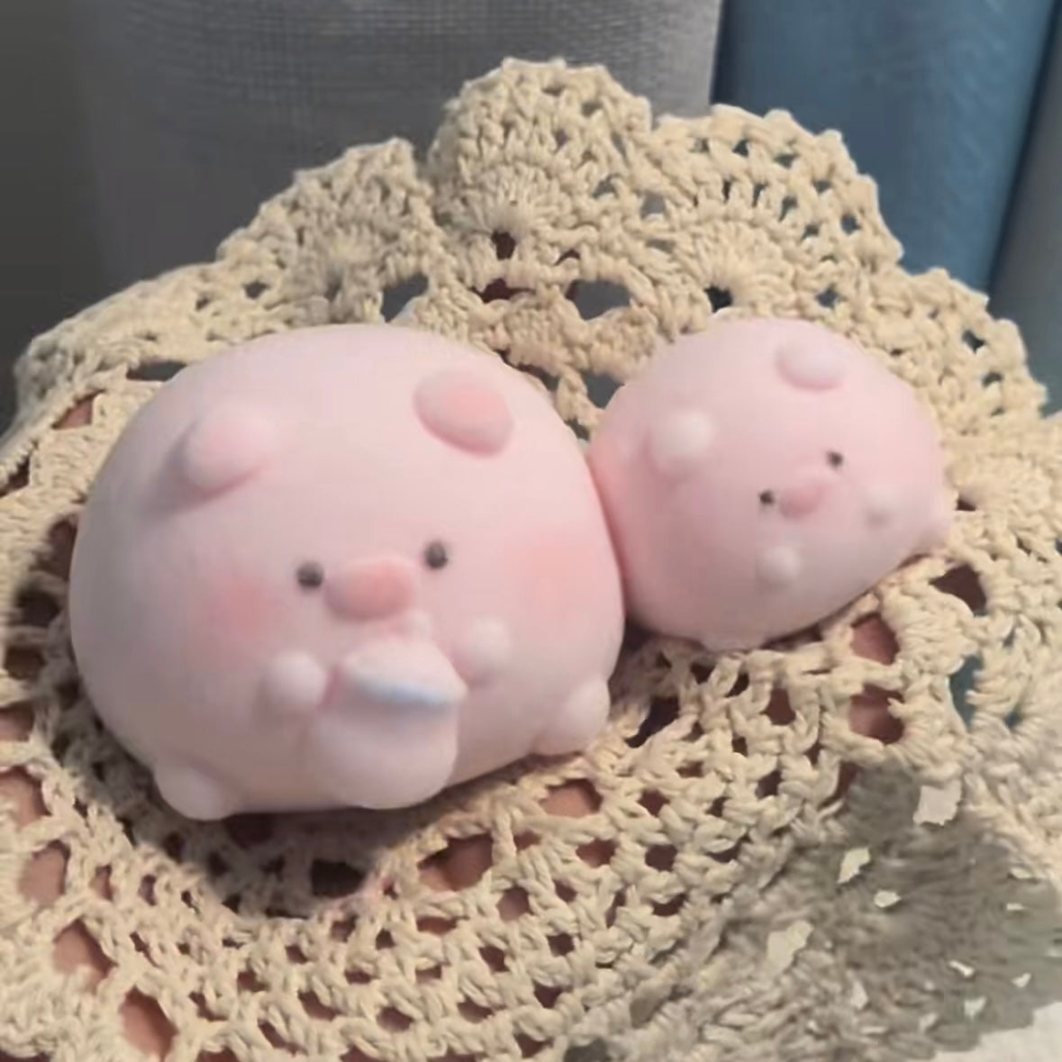 2pcs Handmade Silicone Pig Stress Relief Squishy Toy